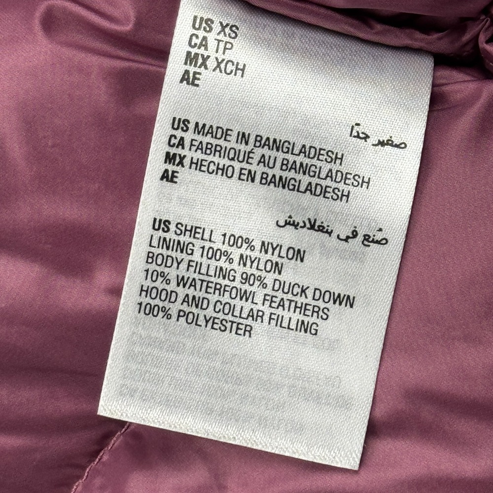 Charter Club Puffer Jacket Womens XS Pink Hooded Full Zip Packable Down Outdoor - Picture 5 of 11